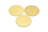 Brass Round Charm, 2 Textured Raw Brass Round Tags With 1 Hole (40x0.80mm) M02994