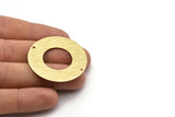 Brass Round Charm, 2 Textured Raw Brass Round Tags With 2 Holes (40x0.80mm) M02990