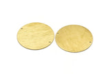 Brass Round Charm, 2 Textured Raw Brass Round Tags With 2 Holes (40x0.80mm) M03006
