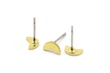 Brass Geometric Earring, 12 Raw Brass Tiny Pizza Slice Shaped Stud Earrings (7x4x0.80mm) M02334 A0549