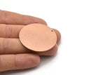 Copper Round Charm, Raw Copper Charm With 1 Hole, Pendants, Findings (40x0.80mm) M02987