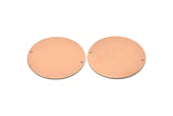 Copper Round Charm, Raw Copper Charm With 2 Holes, Pendants, Findings (40x0.80mm) M02989