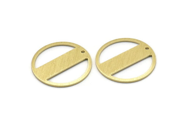 Brass Round Charm, 6 Textured Raw Brass Round Tags, Round Charms With 1 Hole (22x0.80mm) M02942
