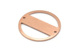 Copper Round Charm, 4 Raw Copper Round Tags, Round Charms With 2 Holes (22x0.80mm) M02949