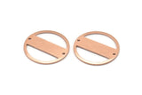Copper Round Charm, 4 Raw Copper Round Tags, Round Charms With 2 Holes (22x0.80mm) M02949