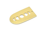 Brass D Shape, 4 Raw Brass Moon Phases D Shape Charms With 1 Hole (35x20x0.80mm) M03200