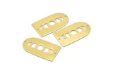 Brass D Shape, 4 Raw Brass Moon Phases D Shape Charms With 2 Holes (35x20x0.80mm) M03198