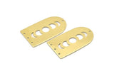 Brass D Shape, 4 Raw Brass Moon Phases D Shape Charms With 4 Holes (35x20x0.80mm) M03196