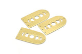 Brass D Shape, 4 Raw Brass Moon Phases D Shape Charms With 4 Holes (35x20x0.80mm) M03196