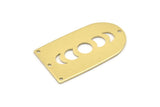 Brass D Shape, 4 Raw Brass Moon Phases D Shape Charms With 4 Holes (35x20x0.80mm) M03195