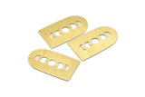 D Shape Blank, 4 Textured Raw Brass Moon Phases D Shaped Stamping Blanks, Findings (35x20x0.80mm) M03202