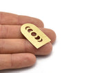 D Shape Blank, 4 Textured Raw Brass Moon Phases D Shaped Stamping Blanks, Findings (35x20x0.80mm) M03202