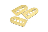 Brass D Shape, 4 Textured Raw Brass Moon Phases D Shape Charms With 1 Hole (35x20x0.80mm) M03203