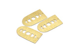 Brass D Shape, 4 Textured Raw Brass Moon Phases D Shape Charms With 1 Hole (35x20x0.80mm) M03204