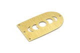 Brass D Shape, 4 Textured Raw Brass Moon Phases D Shape Charms With 4 Holes (35x20x0.80mm) M03208