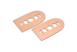 D Shape Blank, 2 Raw Copper Moon Phases D Shaped Stamping Blanks, Findings (35x20x0.80mm) M03210
