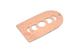 Copper D Shape, 2 Raw Copper Moon Phases D Shape Charms With 1 Hole (35x20x0.80mm) M03212