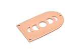 Copper D Shape, 2 Raw Copper Moon Phases D Shape Charms With 3 Holes (35x20x0.80mm) M03214