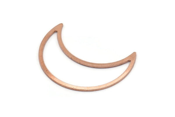 Copper Moon Crescent, 6 Raw Copper Moon Blanks, Stamping Blanks (33x13x0.80mm) M03113
