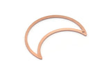 Copper Moon Charm, 6 Raw Copper Crescent Moon Charms With 1 Hole (33x13x0.80mm) M03114