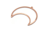 Copper Moon Charm, 4 Raw Copper Crescent Moon Charms With 2 Holes And 1 Loop (35x17x0.80mm) M03105