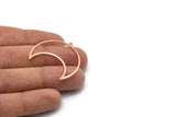 Copper Moon Charm, 4 Raw Copper Crescent Moon Charms With 1 Loop (35x17x0.80mm) M03104