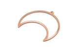Copper Moon Charm, 4 Raw Copper Crescent Moon Charms With 1 Loop (35x17x0.80mm) M03104
