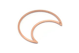 Copper Moon Charm, 4 Raw Copper Crescent Moon Charms With 1 Hole (35x15x0.80mm) M03106