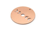 Copper Moon Charm, 8 Raw Copper Moon Phases Stamping Charm With 1 Hole (18x0.80mm) M02964