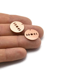 Copper Moon Charm, 8 Raw Copper Moon Phases Stamping Charm With 1 Hole (18x0.80mm) M02964
