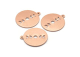 Copper Moon Charm, 8 Raw Copper Moon Phases Stamping Charm With 1 Loop (20x18x0.80mm) M02969