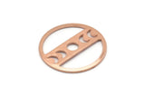 Copper Moon Blank, 4 Raw Copper Moon Phases Stamping Blanks (22x0.80mm) M02940