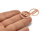 Copper Moon Blank, 4 Raw Copper Moon Phases Stamping Blanks (22x0.80mm) M02940