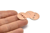 Copper Moon Charm, 4 Raw Copper Moon Phases Charms With 2 Holes (22x0.80mm) M02932