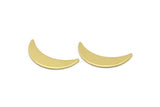 Brass Moon Crescent, 8 Raw Brass Moon Blanks, Stamping Blanks (22x6x0.80mm) M03059