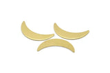 Brass Moon Crescent, 8 Raw Brass Moon Blanks, Stamping Blanks (22x6x0.80mm) M03059