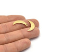 Brass Moon Charm, 8 Raw Brass Crescent Moon Charms With 1 Hole (22x6x0.80mm) M03060