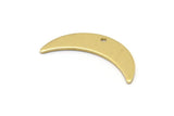 Brass Moon Charm, 8 Raw Brass Crescent Moon Charms With 1 Hole (22x6x0.80mm) M03061