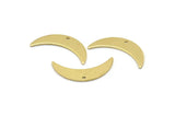 Brass Moon Charm, 8 Raw Brass Crescent Moon Charms With 1 Hole (22x6x0.80mm) M03061