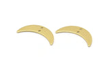 Brass Moon Charm, 8 Raw Brass Crescent Moon Charms With 2 Holes (22x6x0.80mm) M03062