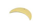 Brass Moon Charm, 6 Raw Brass Crescent Moon Charms With 1 Hole (28x8x0.80mm) M03071