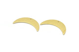 Brass Moon Charm, 6 Raw Brass Crescent Moon Charms With 1 Hole (28x8x0.80mm) M03071
