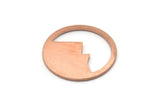 Copper Round Blank, 10 Raw Copper Mountain Shaped Round Blanks, Findings (18x0.80mm) M03019