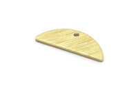 Semi Circle Charm, 24 Textured Raw Brass Half Moon Charms With 1 Hole, Blanks, Stamping Blanks (7x18x0.80mm) M03038