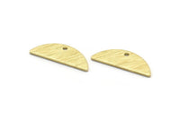 Semi Circle Charm, 24 Textured Raw Brass Half Moon Charms With 1 Hole, Blanks, Stamping Blanks (7x18x0.80mm) M03038