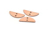 Semi Circle Charm, 24 Raw Copper Half Moon Charms With 2 Holes, Blanks, Stamping Blanks (5x14x0.80mm) M03031
