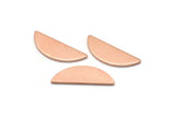 Semi Circle Blank, 12 Raw Copper Half Moon Blanks, Findings, Stamping Blanks (7x18x0.80mm) M03039