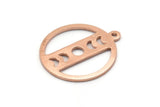 Copper Moon Charm, 8 Raw Copper Moon Phases Stamping Charm With 1 Loop (18x0.80mm) M03010