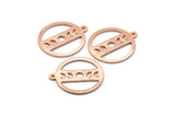 Copper Moon Charm, 8 Raw Copper Moon Phases Stamping Charm With 1 Loop (18x0.80mm) M03010