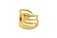 Brass Ring Setting, Raw Brass Duke Ring With 1 Stone Settings - Pad Size 6x8mm N1891